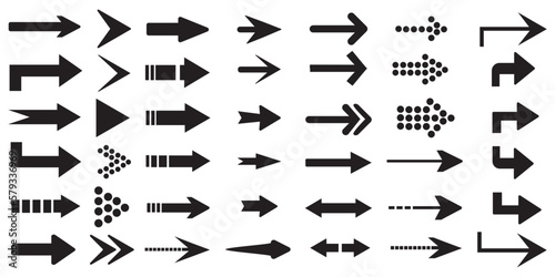 Set of black vector arrows, vector illustration collection of arrows vector icon.