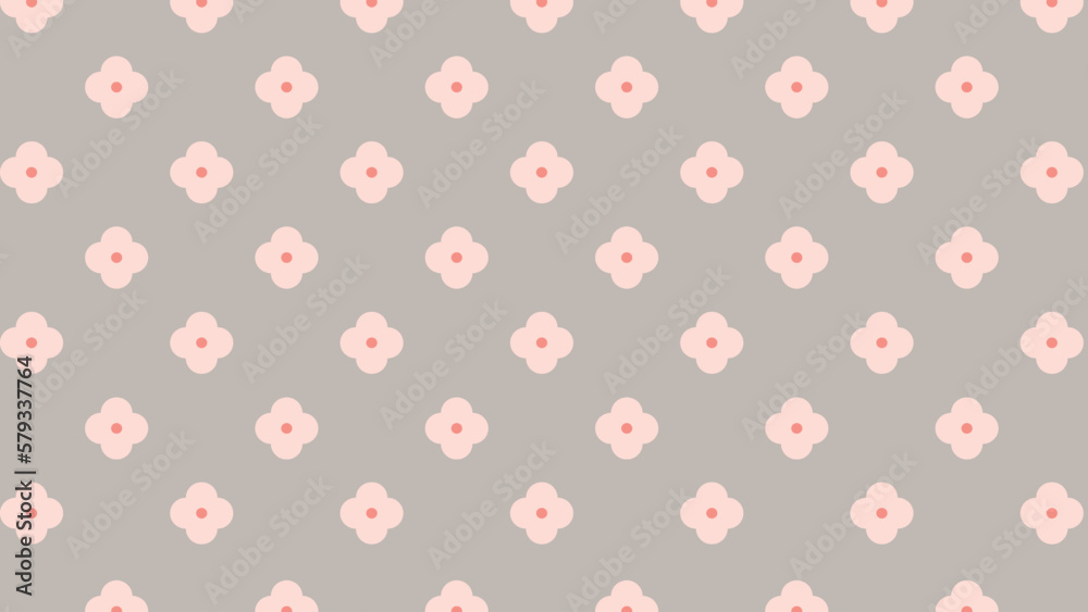 Grey seamless pattern with flowers
