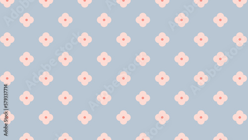 Blue seamless pattern with flowers