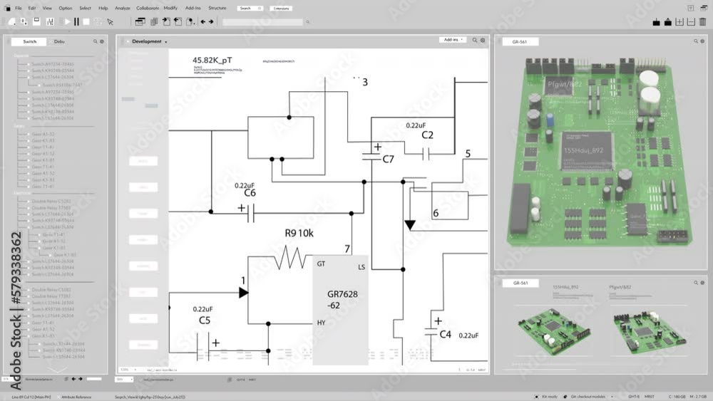 Light Interface Mockup of Professional CAD Computer Software With ...