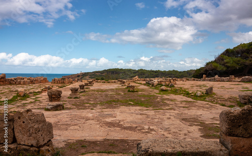 Famous Roman ruin at the city of tipasa, in the heart of ancient Rome in algeria