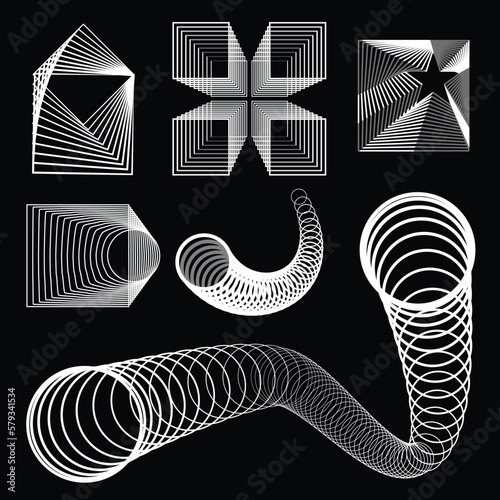 fusion abstract design elements square and circle