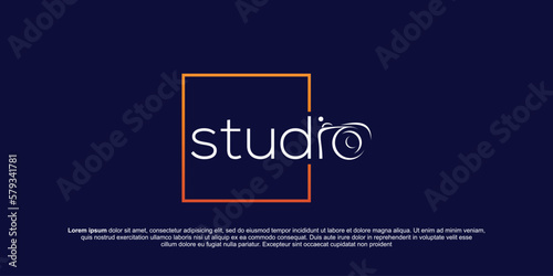 Minimalist Simple Modern Camera Photography Logo Design Vector