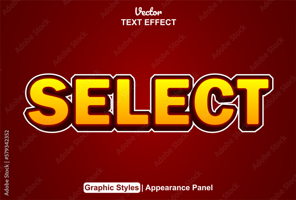 select text effect with yellow and red graphic style editable select text effect with yellow and red graphic style editable