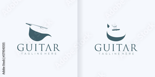 Guitar Strings Music Instrument logo design collection