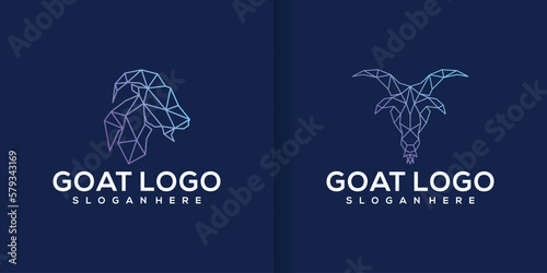 Goat Technology Logo Company Design Vector set
