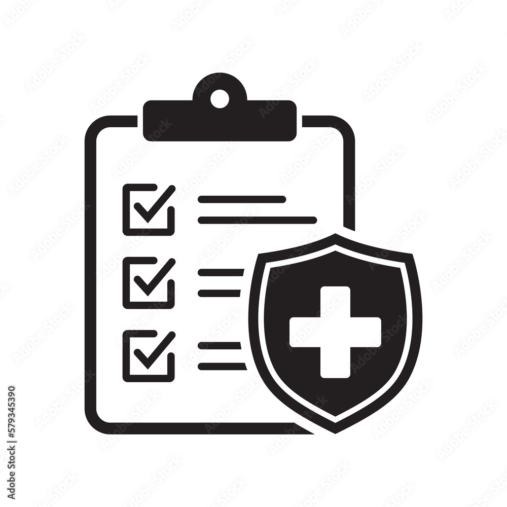 Medical insurance icon on white background. Vector illustration.