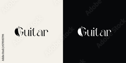 Photography Collection of luxury abstract logo symbol for classical guitar