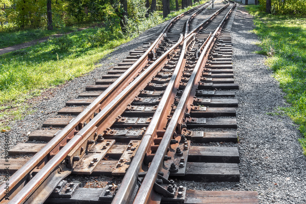 The old operating railway in the city park