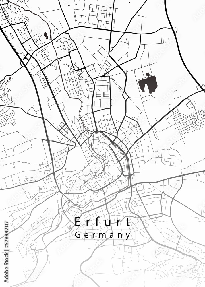 Erfurt Germany City Map