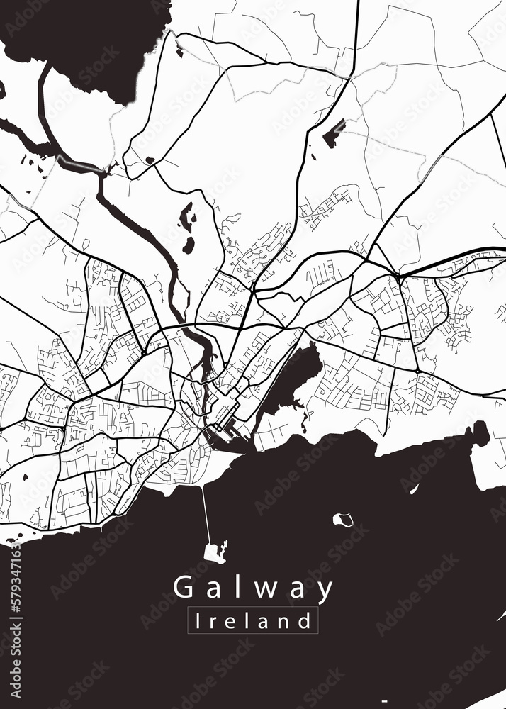 Fototapeta premium Galway Ireland City Map