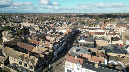 Town centre  St Ives Cambridgeshire UK drone aerial view photo