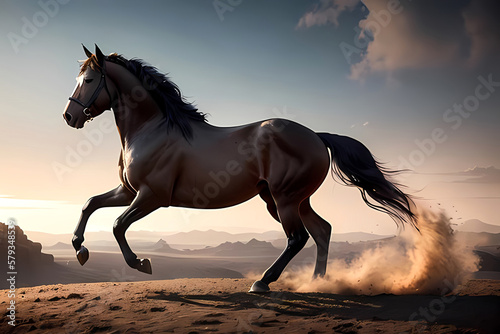 Horse running . animal . Generative Ai