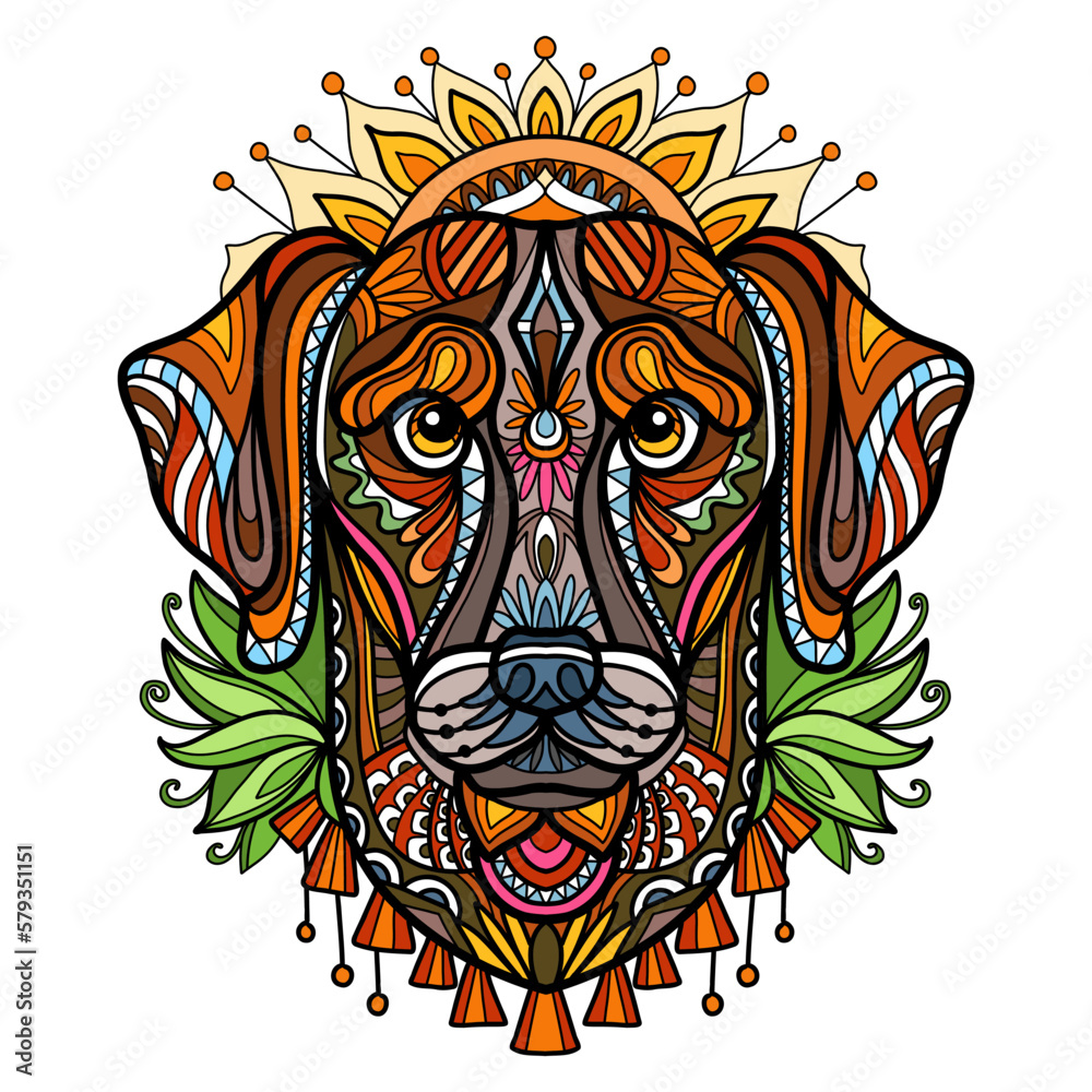 Abstract head of labrador dog vector illustration