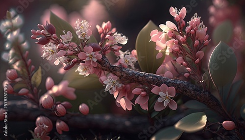close up of pink flower generative ai