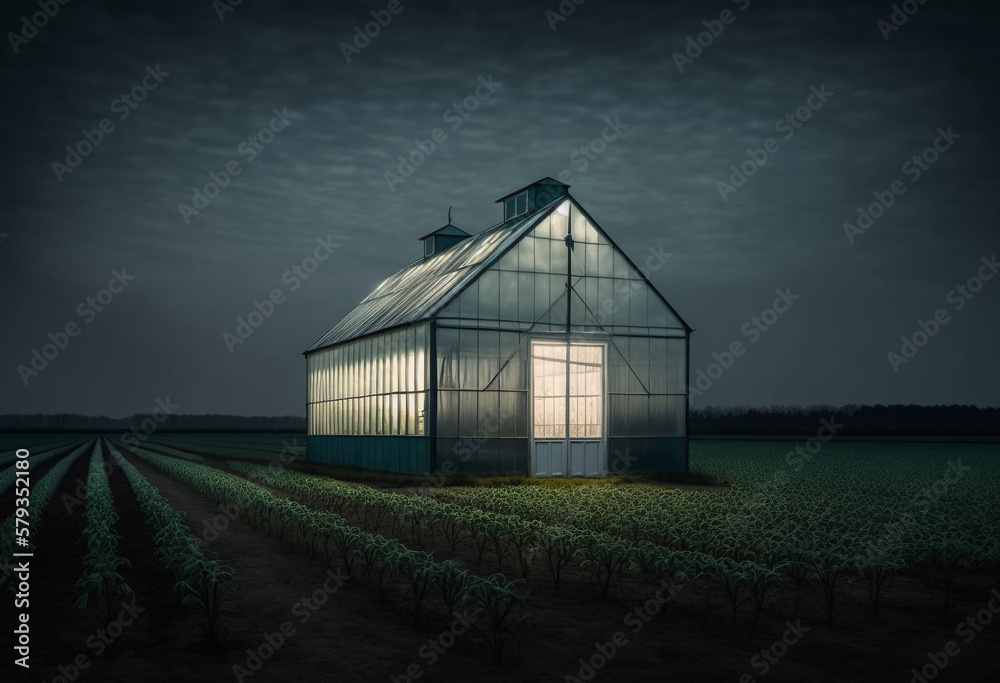 Organic Farming in a Greenhouse: An AI-Generated Render of a Natural Landscape Organic Farming in a Greenhouse: An AI-Generated Render of a Natural Landscape