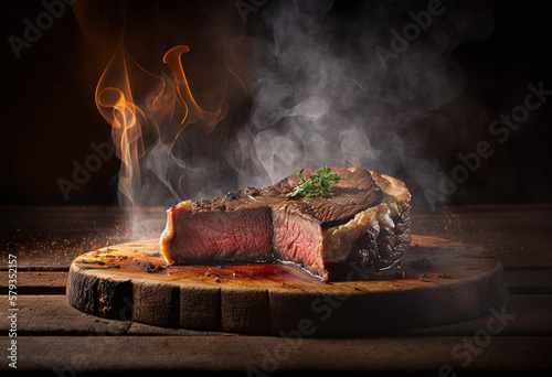 A Perfectly Cooked Steak: AI-Generated Render of a Flame-Grilled, Charcoal-Grilled, and Char-Grilled Masterpiece