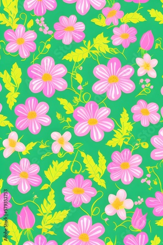 Flower pattern colorful illustration © Kevin