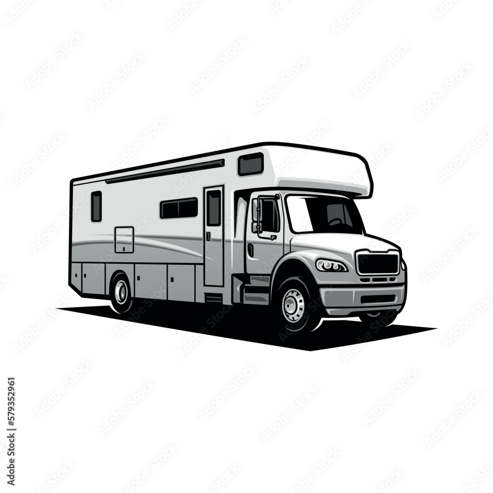 RV caravan motor home illustration vector RV caravan motor home illustration vector