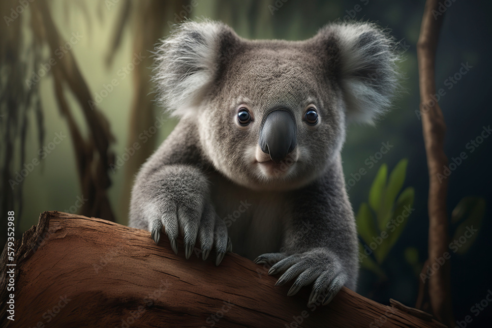 Obraz premium Koala portraits. Generative AI.