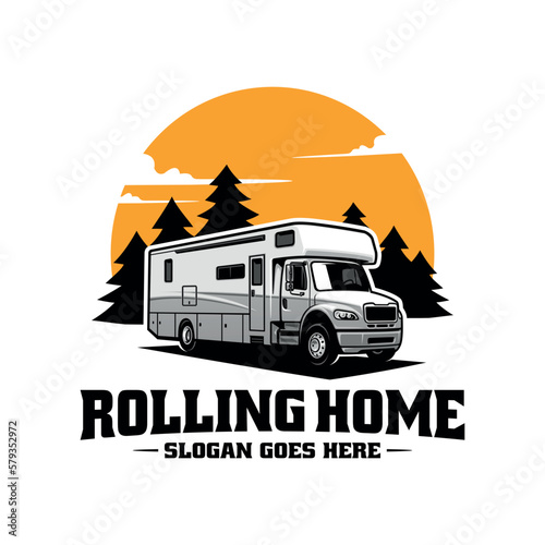 RV caravan motor home illustration logo vector