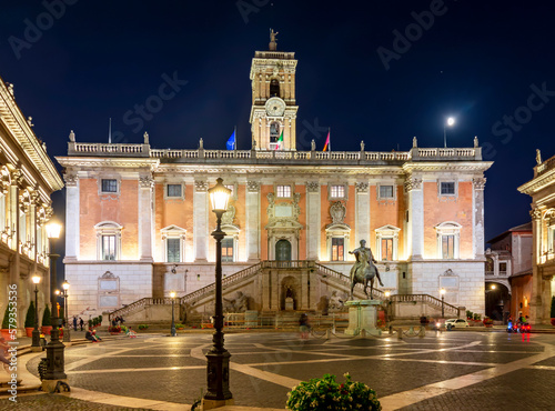 Photography Statue of Marcus Aurelius and Conservators Palace (Palazzo dei Conservatori) on