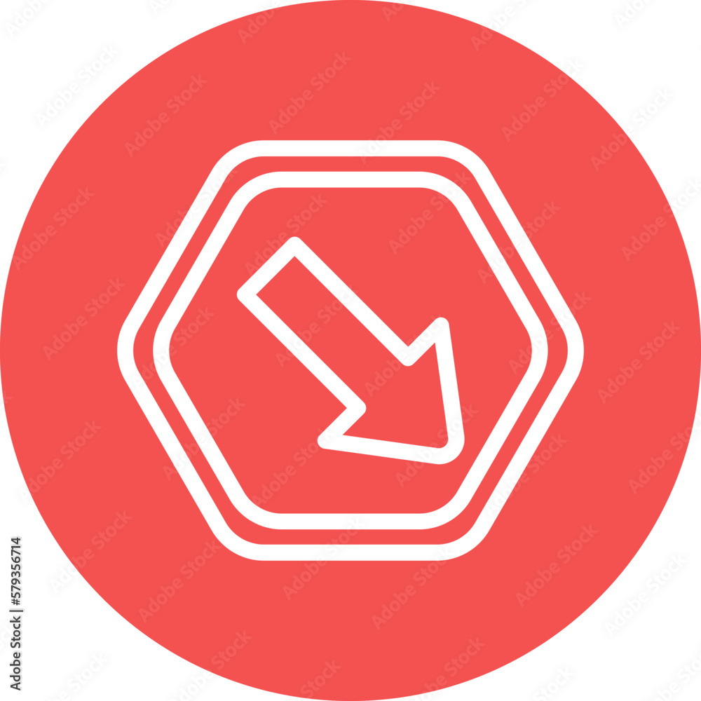 Vector Design Keep Right Icon Style