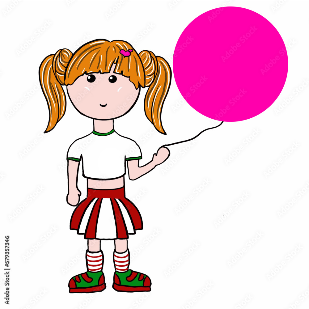 little girl with lollipop the girl is a beautiful baby with a balloon, in a skirt,T-shirt,socks,sneakers,with ponytails,with a beautiful hairstyle,blonde little girl with lollipop the girl is a beautiful baby with a balloon, in a skirt,T-shirt,socks,sneakers,with ponytails,with a beautiful hairstyle,blonde