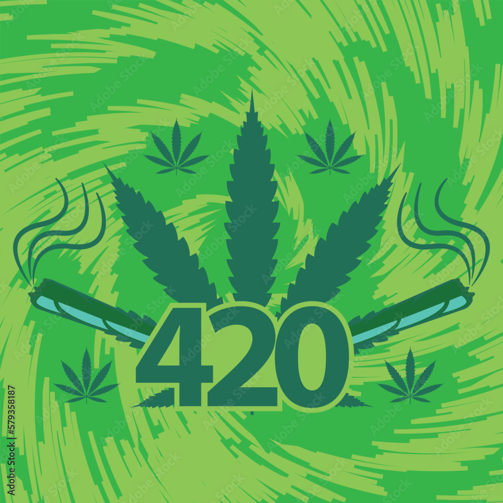 Marijuana leaf with 420 Royalty Free Vector Image