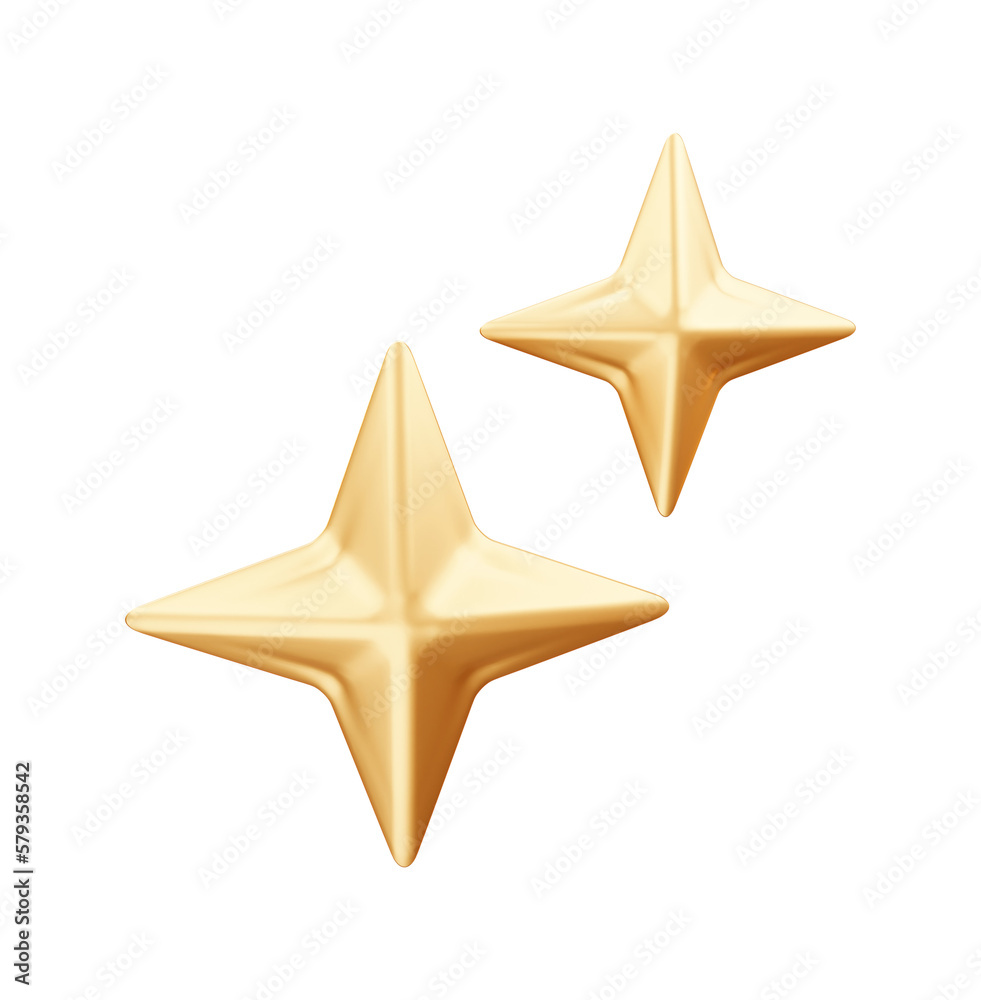 Sparkle stars 3d rendering illustration Sparkle stars 3d rendering illustration