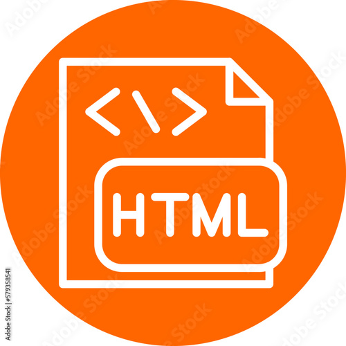 Vector Design HTML File Icon Style
