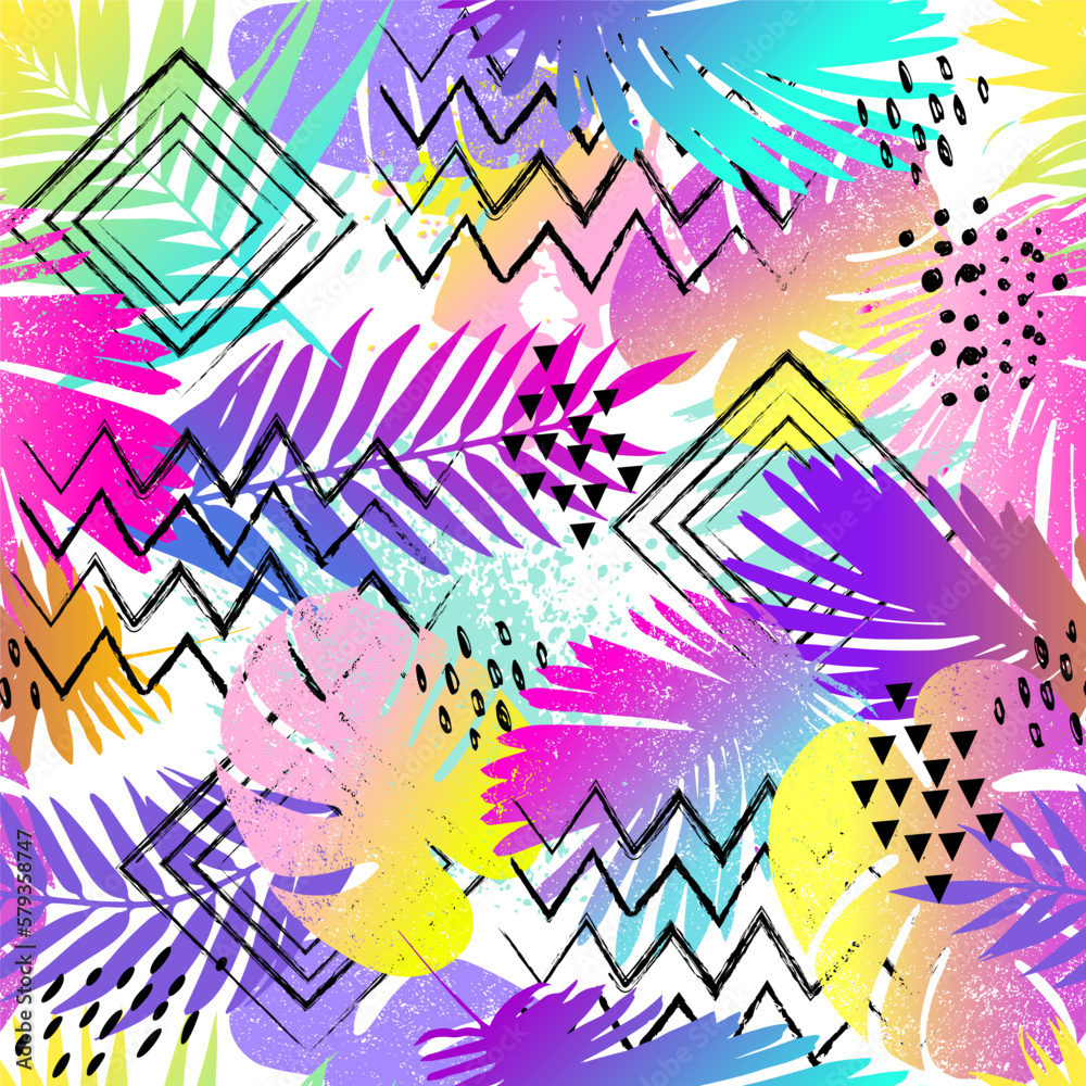 Fun colorful tropical leaves