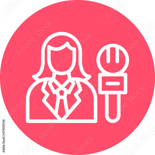 Vector Design Female Journalist Icon Style