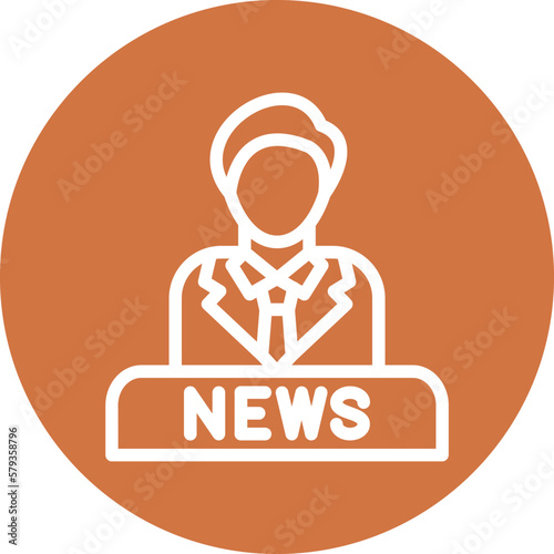 Vector Design News Anchor Icon Style