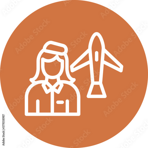 Vector Design Flight Attendant Icon Style