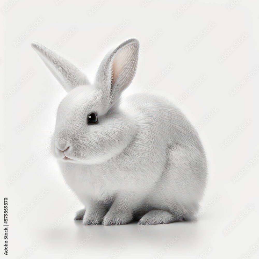 White rabbit. Generative AI.