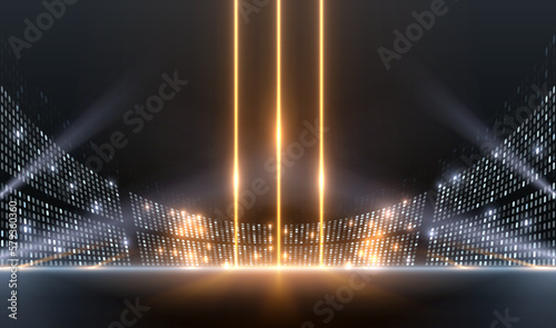 Gold and white stadium light effect background