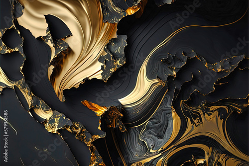 Fototapeta Naklejka Na Ścianę i Meble -  Marble, ink, paint, abstraction. Close-up image. Colorful abstract painting background. Oil paint with a high textured texture. Art to print. Printable artwork Generative AI