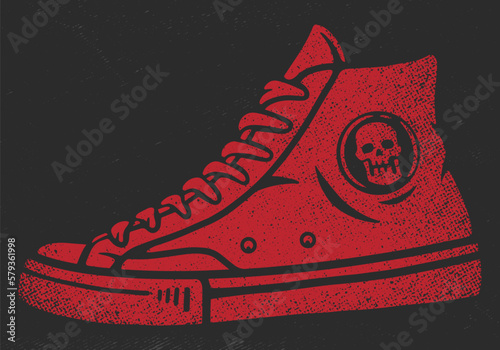 Sneakers with skull red label