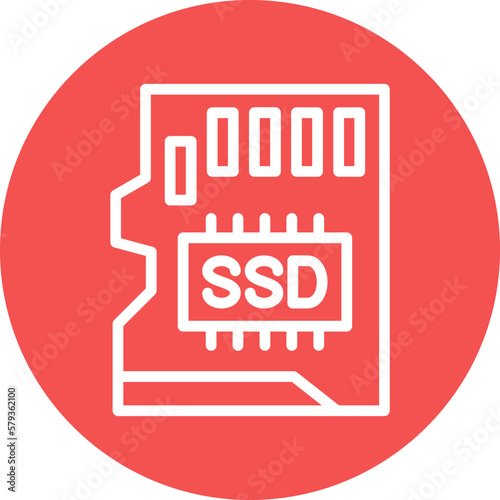 Vector Design SSD Card Icon Style