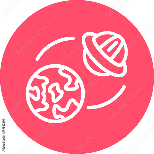 Vector Design UFO Earth Icon Style