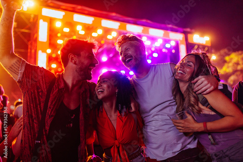 Wall Mural Friends enjoying concert.