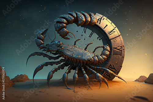 Generative AI illustration surreal astrology concept. zodiac signs. Scorpio