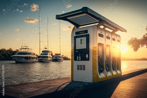 Fotografia Experience stunning visuals with our solar-powered charging station for electric