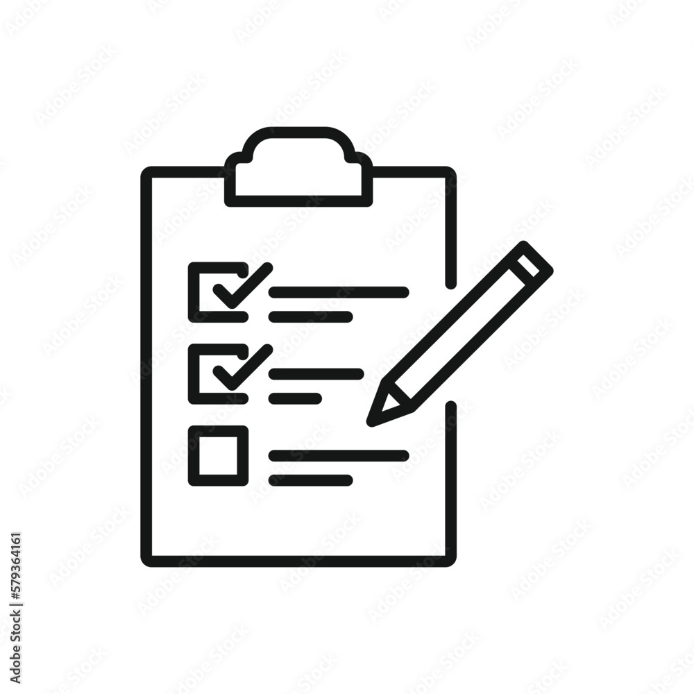 Editable Icon of Checkbox Clipboard, Vector illustration isolated on white background. using for Presentation, website or mobile app Editable Icon of Checkbox Clipboard, Vector illustration isolated on white background. using for Presentation, website or mobile app