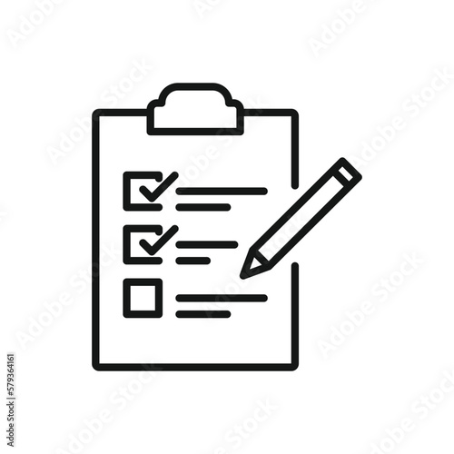 Editable Icon of Checkbox Clipboard, Vector illustration isolated on white background. using for Presentation, website or mobile app