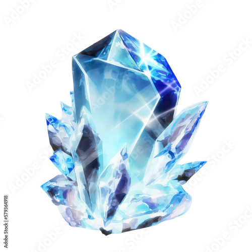 Magic crystal. Magic gems art for games story,games decoration background. Digital painting style. Anime art style. Illustration painting. Generative AI.