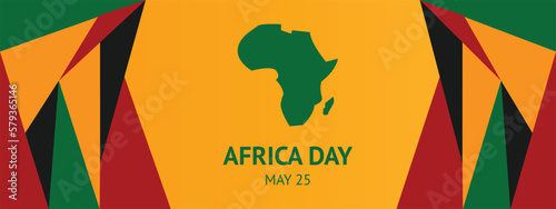 May 25 Postcard for Africa Day with a map in bright colors