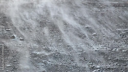 Arctic wasteland Iceland winter rocks wind snow