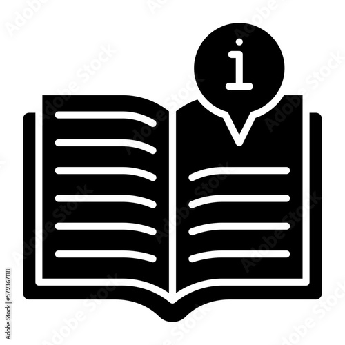 Open book with information sign, vector design of information book